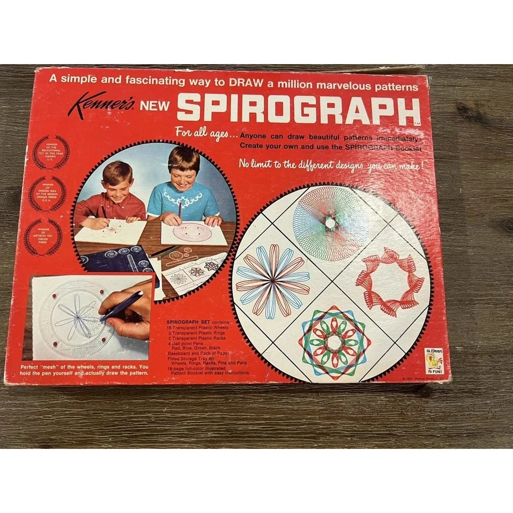 Vintage 1967 Spirograph Set Incomplete Vintage 1960s Kenner ToyMissing 2 Piece